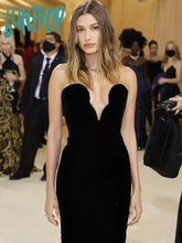 Lunivop Women Winter Sexy Strapless Backless Crystal Diamonds Maxi Long Bodycon Bandage Dress